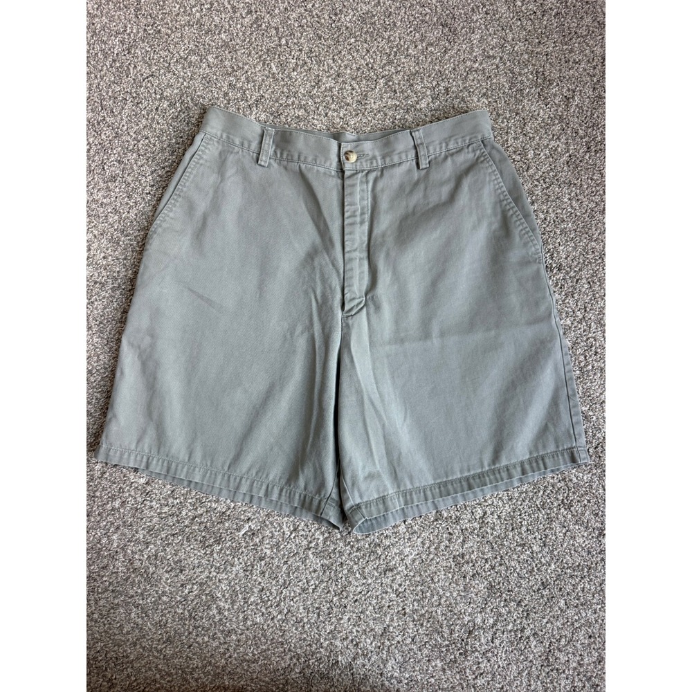 Eddie Bauer Womens 12 Gray High Waisted Cotton Chino Shorts Relaxed Fit